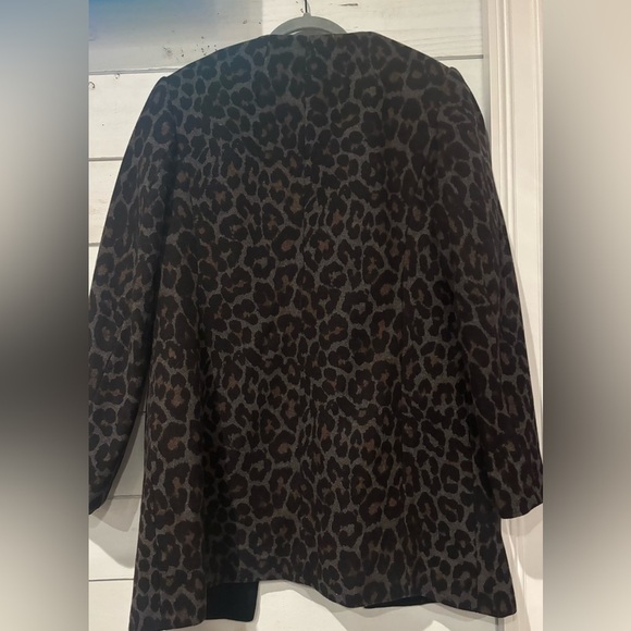 Betsey Johnson Women Collarless Leopard Print Wool Blend Coat -Size Medium - Picture 14 of 14